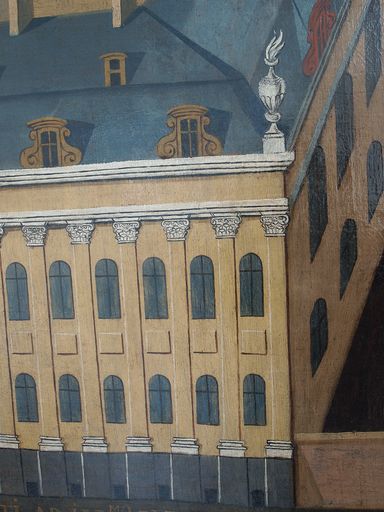 Tableau : Vue perspective de l'hôpital général de Saint-Omer