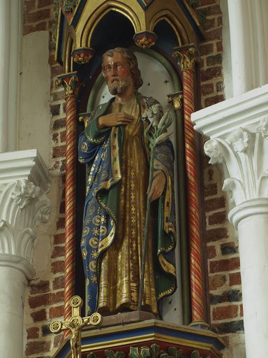 Statue, avec dais d'architecture et console d'applique : saint Joseph