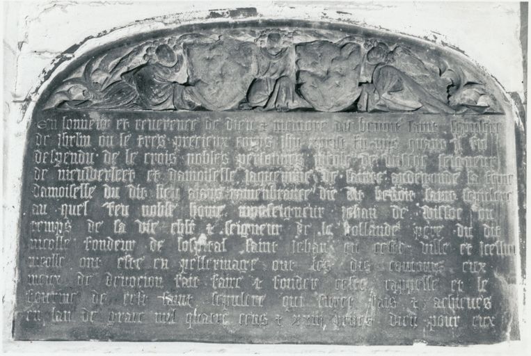 Plaque commémorative de la fondation de la chapelle du Saint-Sépulcre