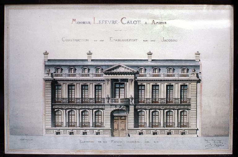 Ancien hôtel de Francqueville d'Abancourt, devenu usine de confection Lefèvre-Calot, puis Lefèvre-Calot et Cie