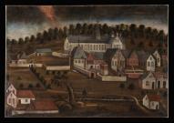 Tableau : Vue de l'abbaye de Foigny avant 1734