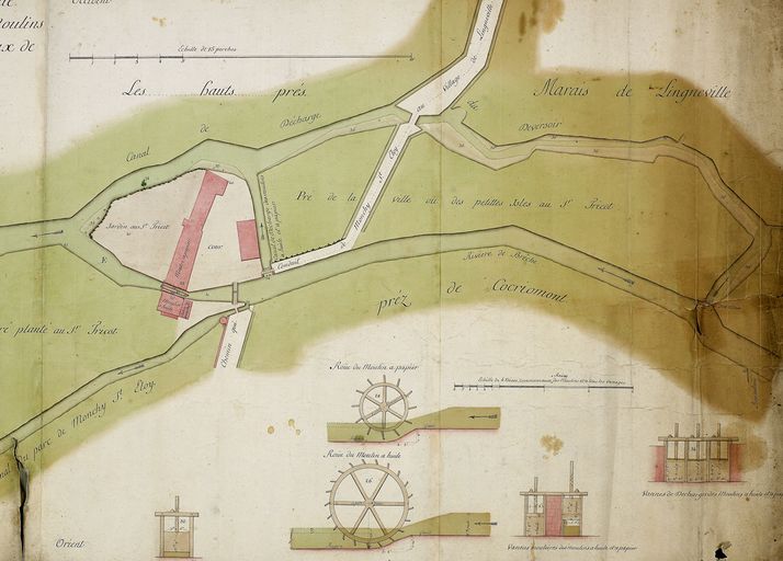 Les installations hydrauliques sur la Brèche et la petite Brèche, dans le bassin creillois