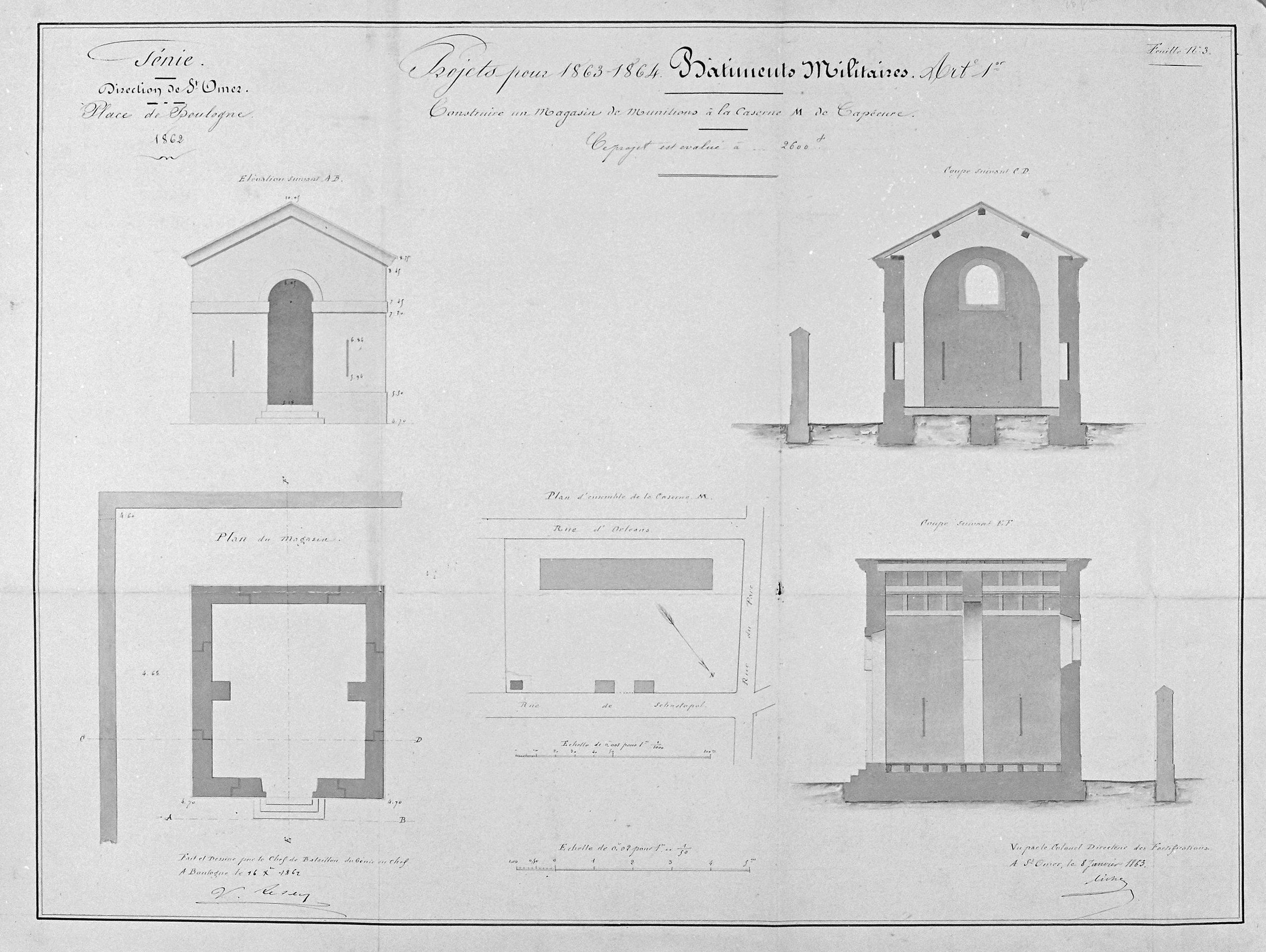 Caserne d'infanterie dite Caserne Bruix (détruit)