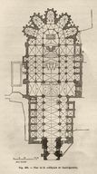 Plan de la collégiale, au 19e siècle. Dans : "Antiquités et Monuments du département de l'Aisne, par Edouard Fleury.