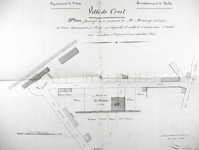 Ancienne usine de petite métallurgie (fabrique de limes) Mauroy, puis usine de construction mécanique, dite Ateliers de construction de Creil, puis Daydé-Pillé, actuellement pépinière d'entreprises