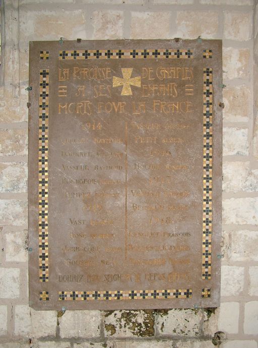 Tableau commémoratif des morts de la paroisse (dalle)
