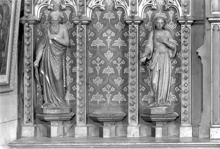 Ensemble de 6 statues : Vierge à l'Enfant, David, Saint Joachim, Sainte Anne, Sainte Élisabeth, Isaïe