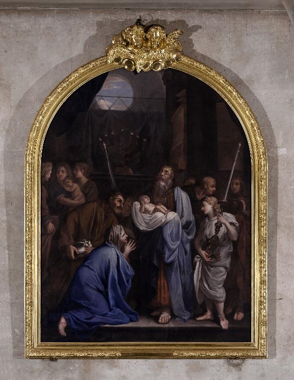 Ancien tableau d'autel : La Présentation du Christ au Temple ou La Purification de la Vierge
