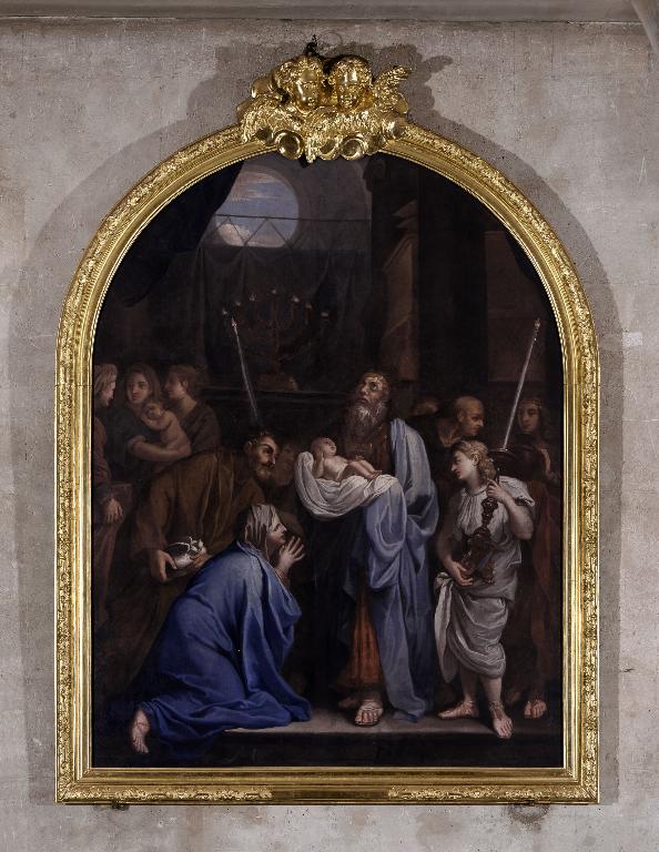 Ancien tableau d'autel : La Présentation du Christ au Temple ou La Purification de la Vierge