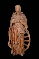 Statue (petite nature) : sainte Catherine d'Alexandrie