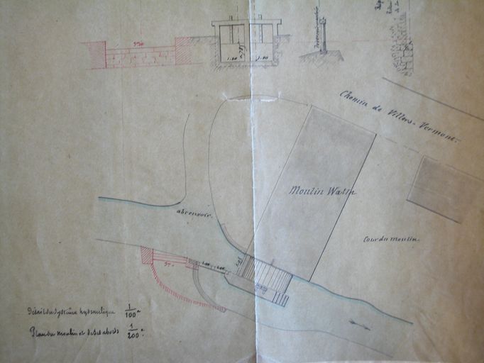 Ancien moulin à farine Despeaux, puis Mabillote, dit Moulin d'En-Bas, devenu usine de polissage de verres optiques Watin, puis Kail, puis Voisin