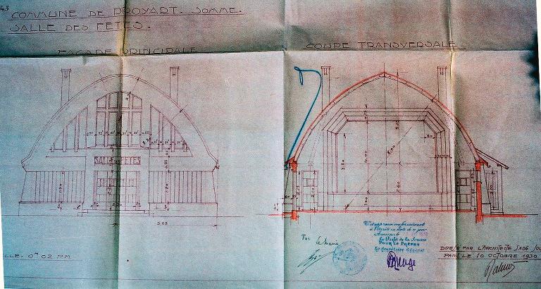 Salle des fêtes, dite salle des Oeuvres Scolaires et Post-scolaires de Proyart