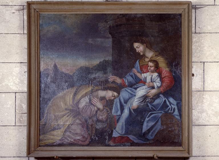 Tableau : Vierge à l'Enfant avec sainte (Conversion de sainte Marie l’Égyptienne ?)