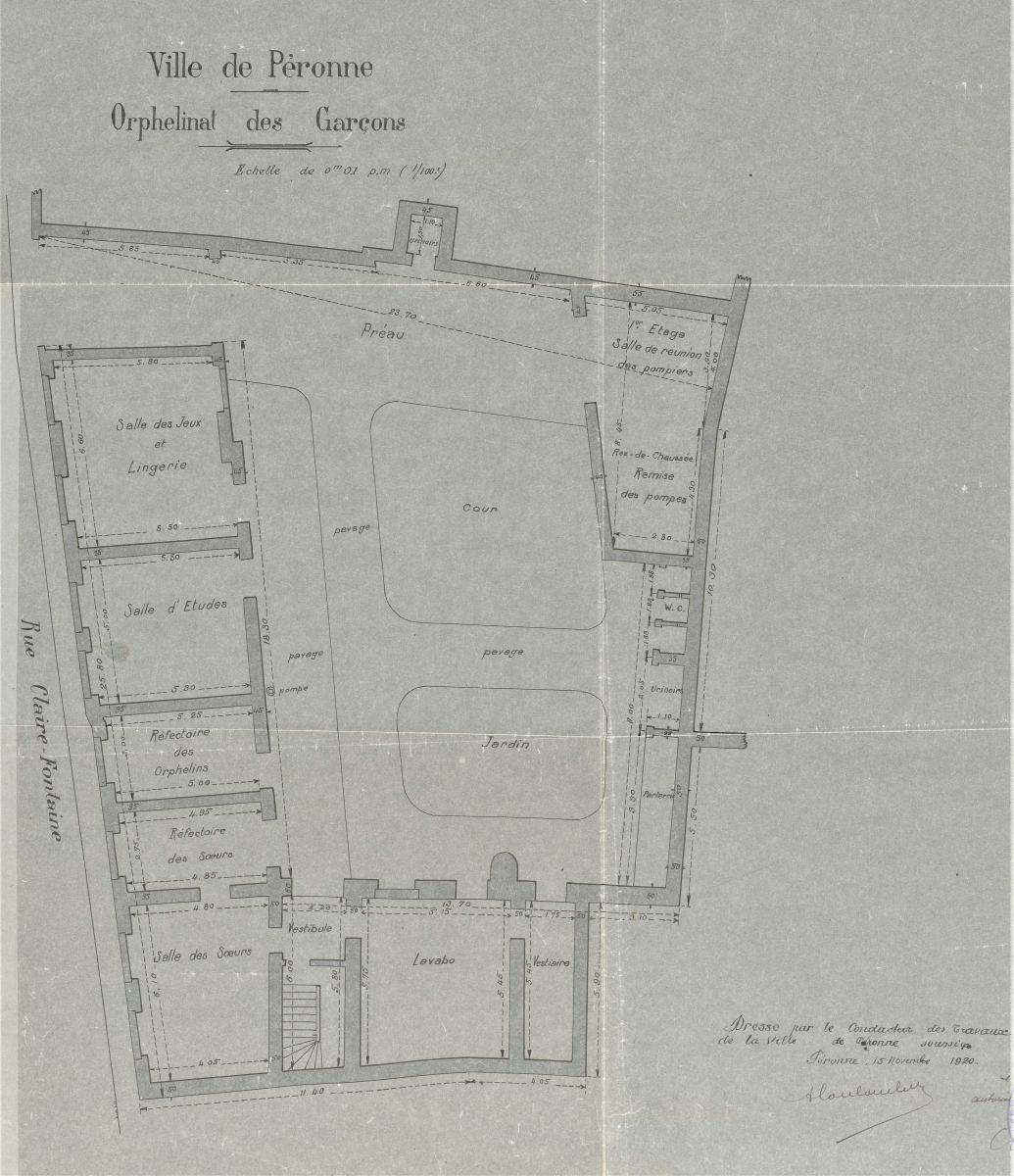 Ancienne salle d'asile de Péronne, devenue orphelinat de garçons (détruit)