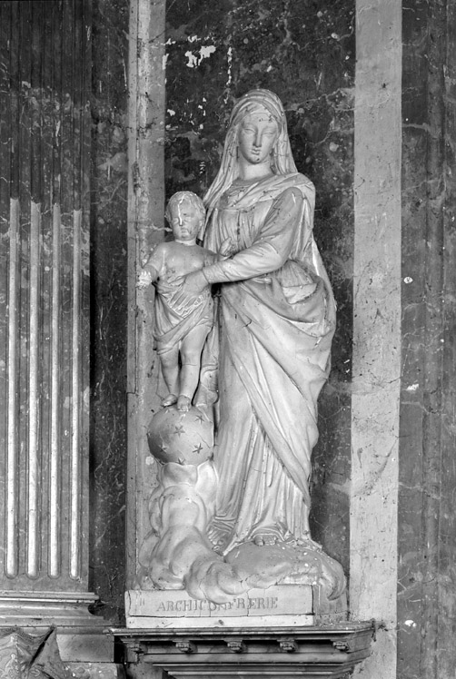 Ensemble de 2 statues : Saint Nicolas et Notre-Dame des Victoires