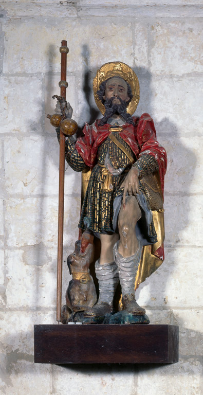 Statue (petite nature) : saint Roch