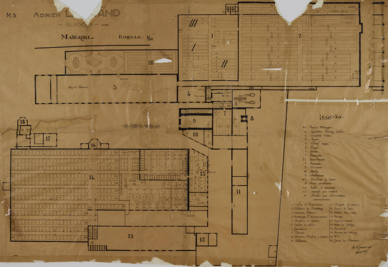 Filature et tissage de laine peignée Théophile Legrand, puis Les fils de Théophile Legrand, puis tissage et usine de construction mécanique Adrien Legrand & Cie, actuellement entrepôt industriel de la communauté d'Emmaüs