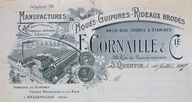 Ancien tissage de coton et de guipure F. Cornaille et Cie, bonneterie Le Textile Delcer et usine de fibres artificielles et synthétiques Nysam, puis bonneterie Tramex et établissement administratif