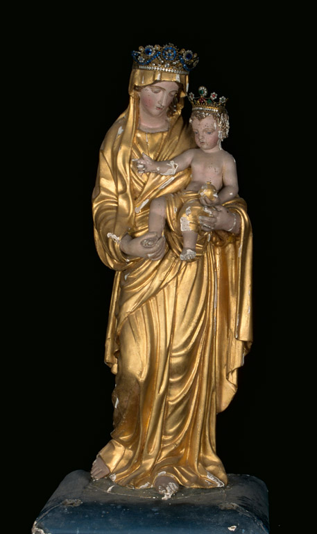 Statue d'autel (demi-nature) : Vierge à l'Enfant