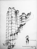Elévation sud et revers des tours, par Trouvelot, 1920.