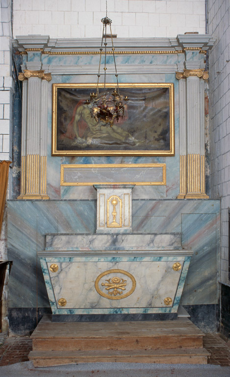 Autel, tabernacle, retable et gradin d'autel (autel secondaire de sainte Catherine)
