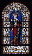 Ensemble de trois verrières figurées décoratives (verrières à personnages) : saint Augustin, sainte Adélaïde, saint Ferdinand (baies 3, 5 et 7)