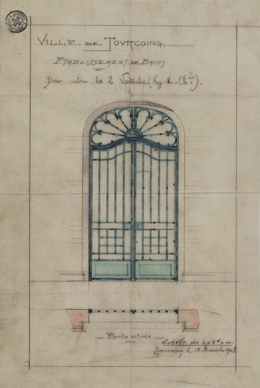 Piscine et bains publics, dits école de natation, actuellement Institut du Monde Arabe-Tourcoing