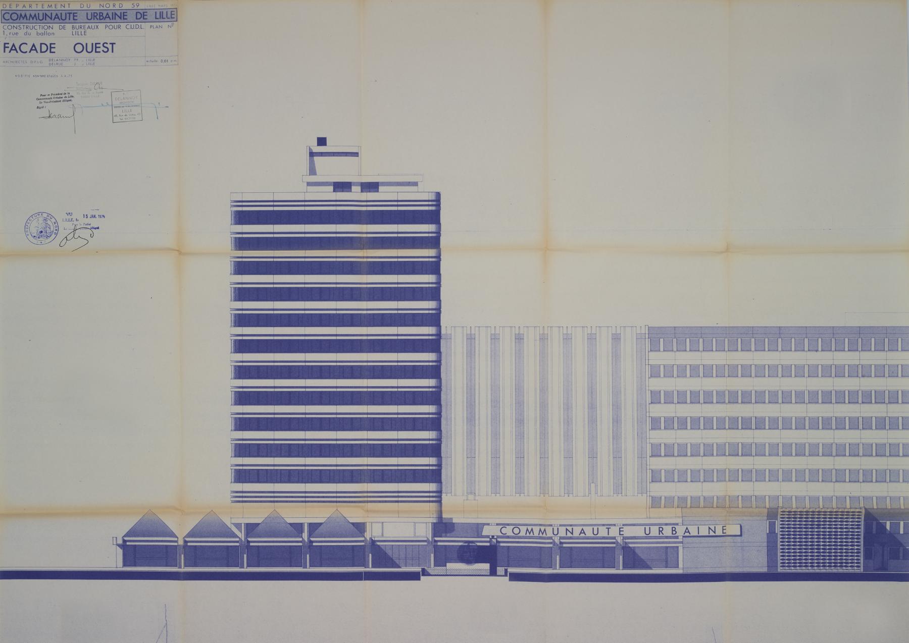 Ancien hôtel communautaire de la Communauté Urbaine de Lille (CUDL), dit siège de la Métropole Européenne de Lille (MEL)