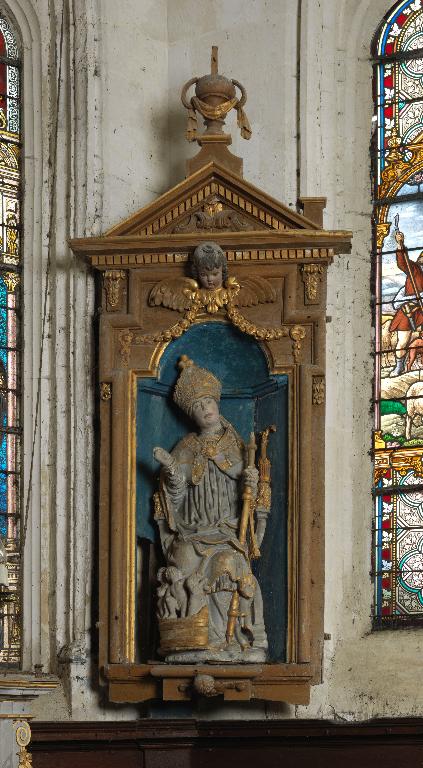Statue du retable de l’ancien maître-autel (petite nature) : Saint Nicolas