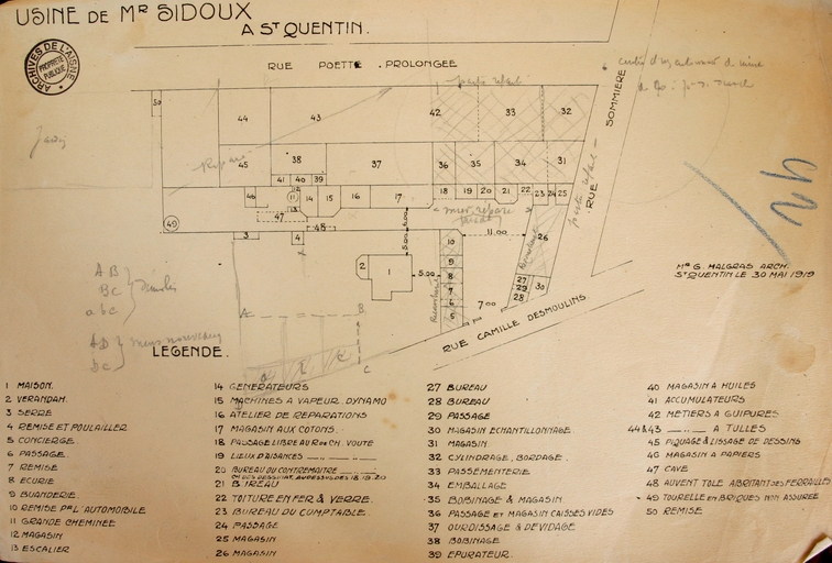 Ancien tissage de guipure et de tulle Archibald Josias Broad, puis Albert Sidoux et Cie (détruit)