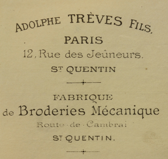 Ancienne broderie mécanique et tissage de coton Adolphe Trèves fils, Tissage Albris, usine de produit textile non tissé Trémois