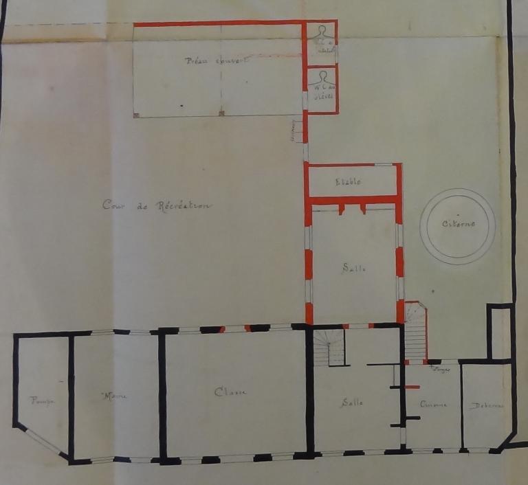 Ancienne école primaire mixte, devenue école primaire des garçons et mairie d'Yzengremer (actuelle Bibliothèque)