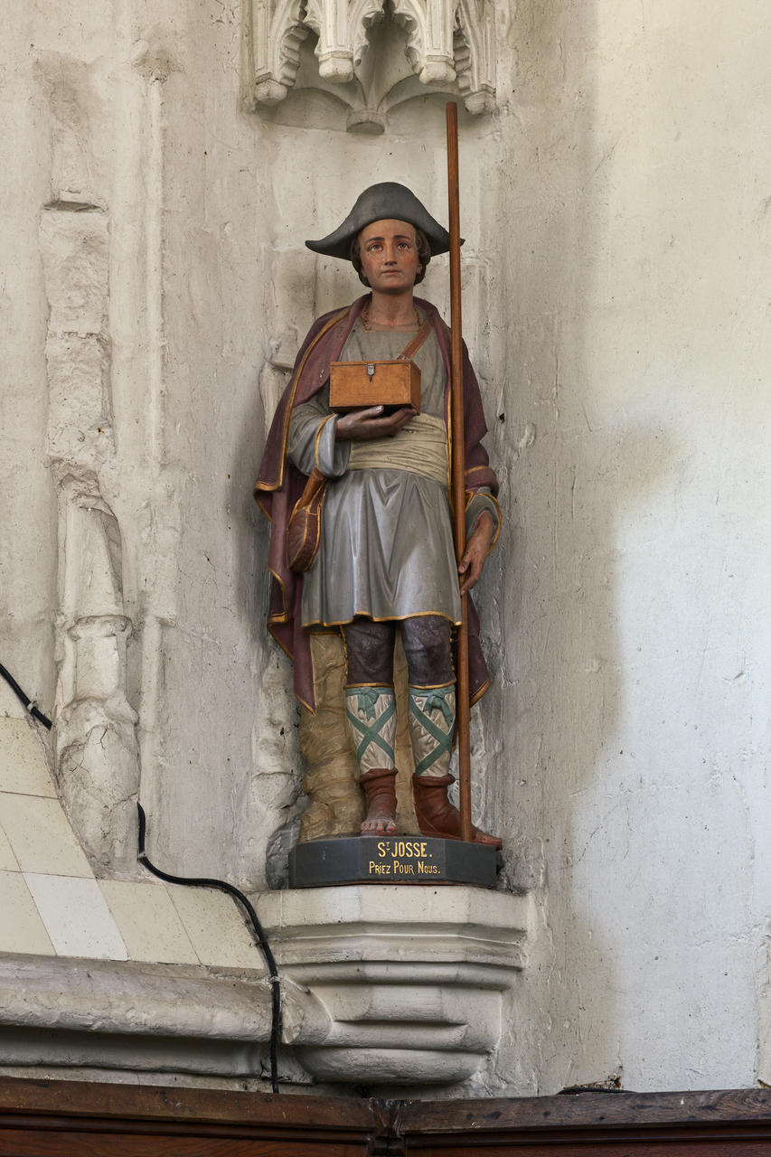 Statue (petite nature) : saint Josse