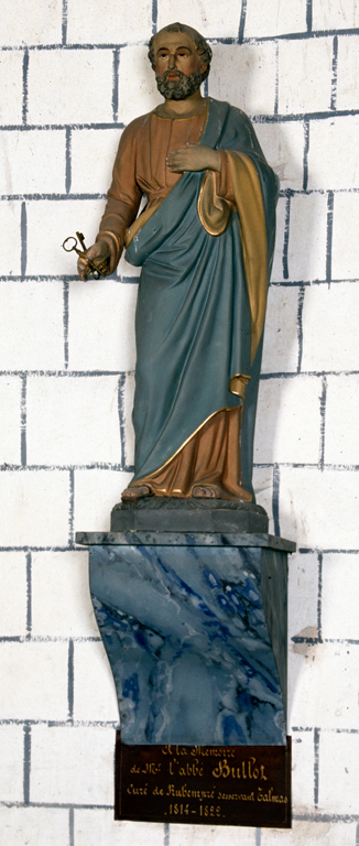 Ensemble de 2 statues en plâtre (petites natures) : saints apôtres