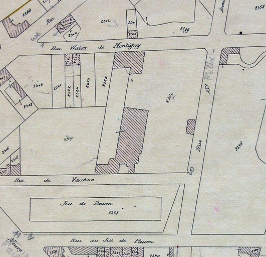 Plan Masse De La Fabrique Des Anglais Avant 11 Cadastre Ancien Supplement A La Section D De La Ville 3e Feuille N 1861 A 2391 Parcelle N 2327 Ac Saint Quentin Ancienne Filature De