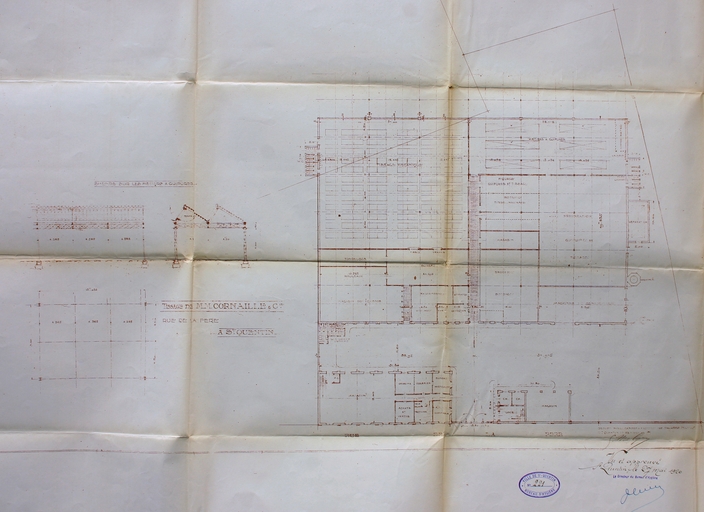 Ancien tissage de coton et de guipure F. Cornaille et Cie, bonneterie Le Textile Delcer et usine de fibres artificielles et synthétiques Nysam, puis bonneterie Tramex et établissement administratif