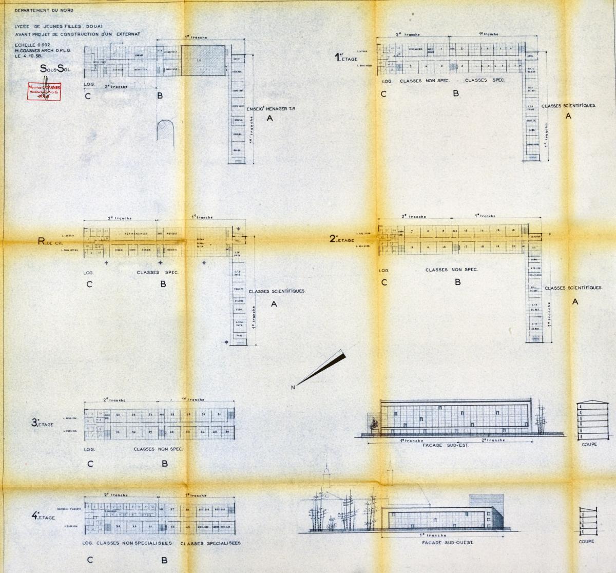 Extensions des années 1960 du lycée Corot