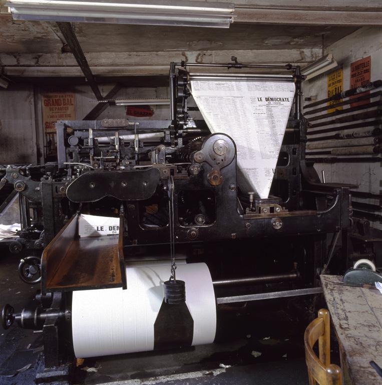 Machine à imprimer par typographie : rotative duplex dite Bulher Frères