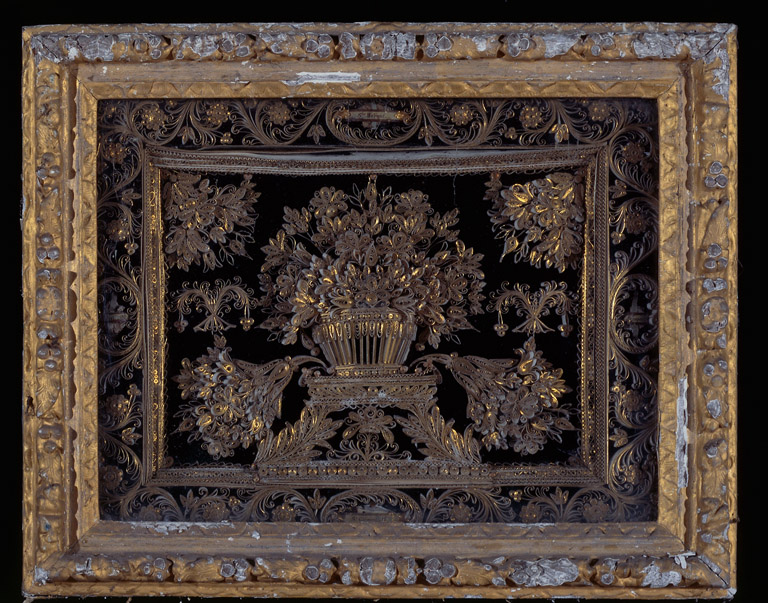 Ensemble de 2 tableaux-reliquaires
