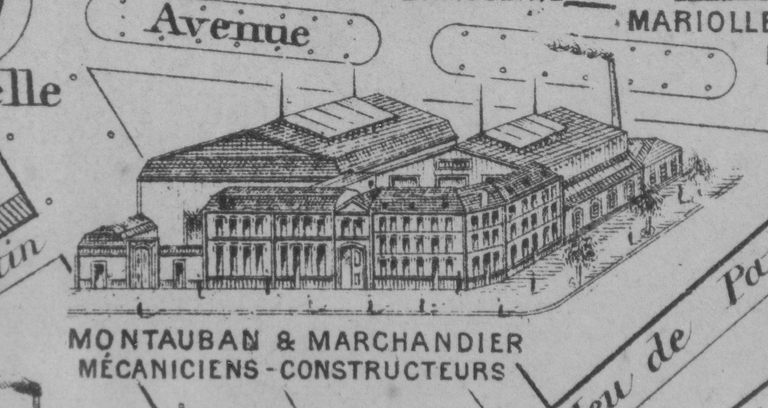 Usine de construction mécanique Montauban et Marchandier, puis de la Société Anonyme des Moteurs Vautour, puis des Ateliers de Construction de Saint-Quentin, puis Fernand Moret