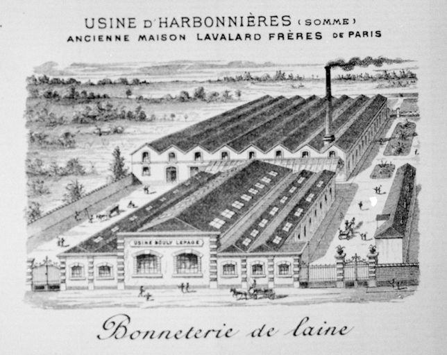 Ancienne usine de bonneterie Bouly Lepage, puis Ets Bouly, devenue Société des Produits Chimiques d'Harbonnières (détruite)