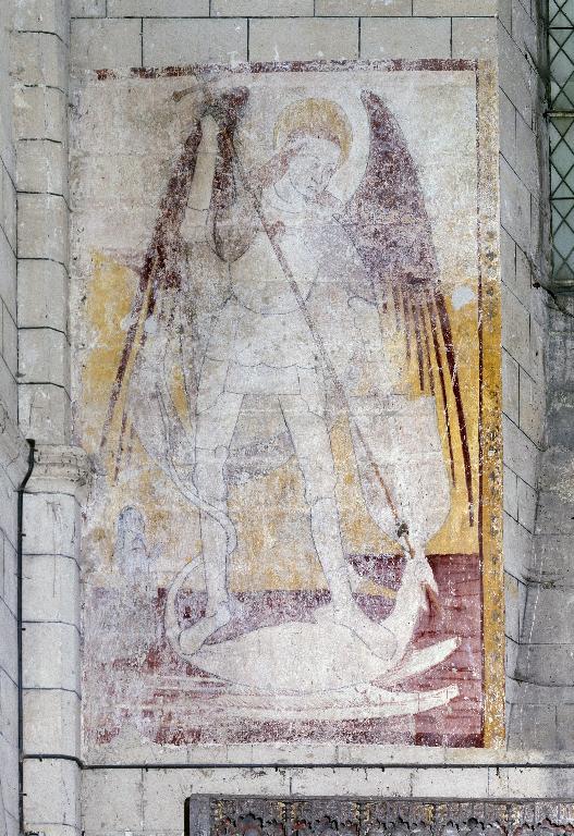 Peinture monumentale (décor intérieur) : Saint Michel terrassant le dragon