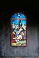 Verrière à personnages : Déploration du Christ au pied de la croix (baie 0)