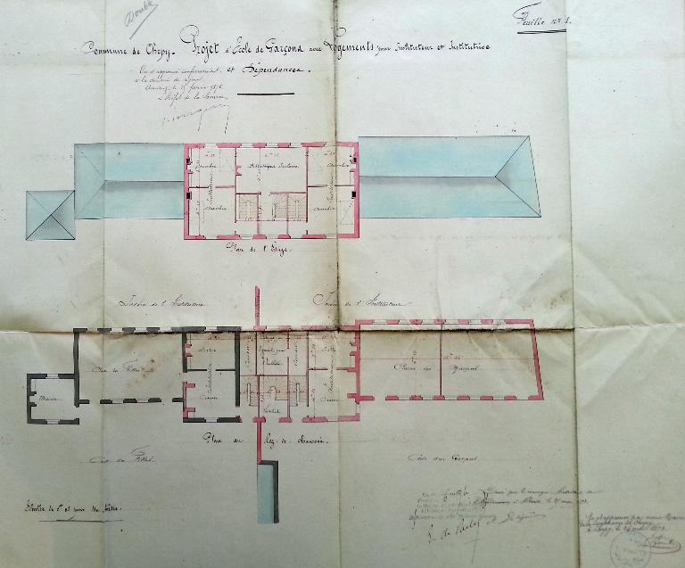 Anciennes écoles primaires de filles et de garçons et ancienne mairie de Chépy