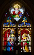 Ensemble des verrières (verrières figurées ; verrière à personnage) du chœur et de la chapelle