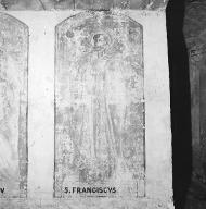 Quatorze peintures murales : le concile de trente, saints et figures chrétiennes du 16e siècle, saints et figures chrétiennes du 17e siècle