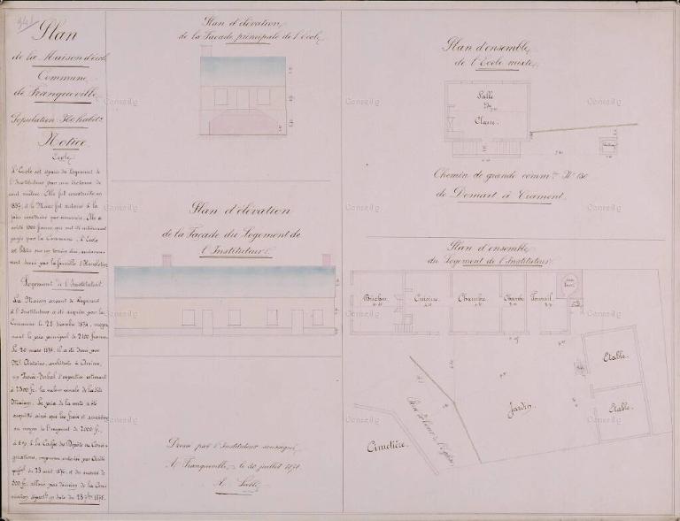 École primaire mixte et mairie de Franqueville, devenue mairie et logement