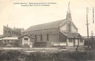 Albert (Somme). Eglise provisoire de Notre-Dame de Brebières. Carte postale, vers 1925 (coll. part.).