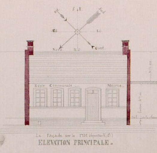 Ancienne ferme devenue mairie-école mixte, puis mairie et école de garçons de Cagny (détruit)