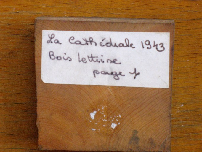 Ensemble de 19 éléments d'impression (bois gravés) et un livre (La Cathédrale)